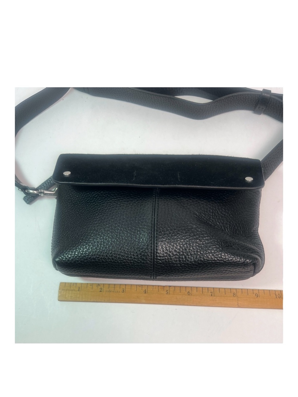 Treasure & Bond Black Leather waist Belt Bag w/Adjustable Strap - Picture 7 of 11